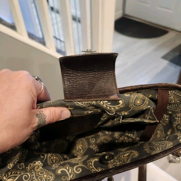 Brighton Straw Woven Braided/Crocodile Leather Shoulderbag - Picture 4 of 6